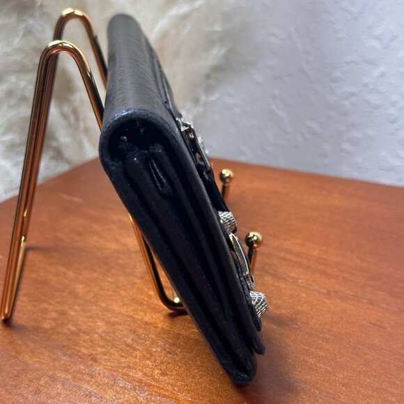Balenciaga Black, Silver Studded Long Bi-fold Wallet - Picture 4 of 10